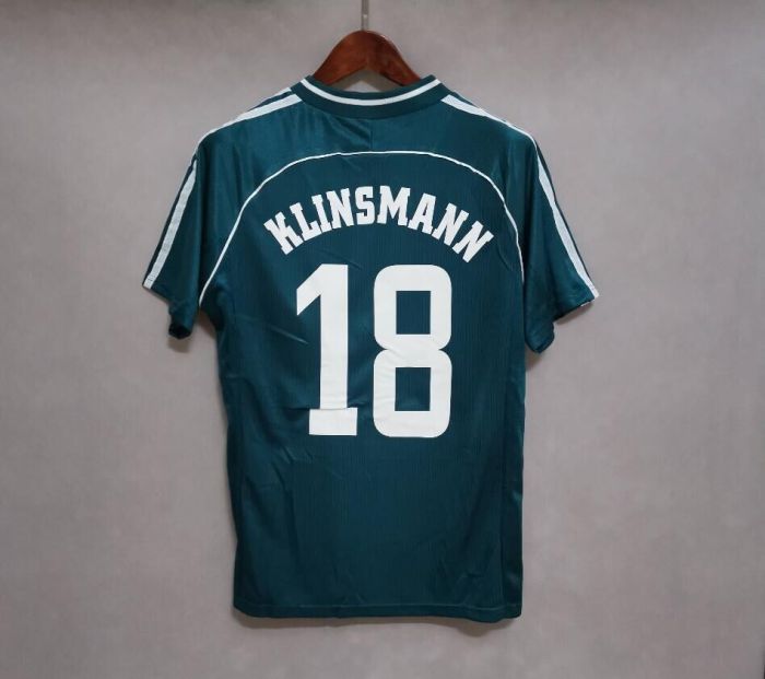 Retro Jersey 1998 Germany 18 KLINSMANN Away Green Soccer Jersey