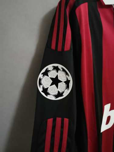 with UCL Patch Retro Jersey 2009-2010 Long Sleeve AC Milan Home Soccer Jersey