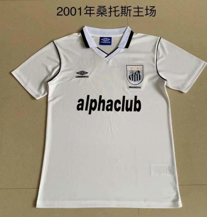 Retro Jersey 2001 Sntos Home White Soccer Jersey