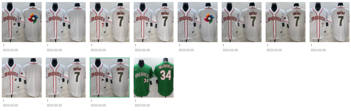 Mexico 2023 World Cup MLB Jersey URIAS Baseball Jersey Valenzuela Shirt