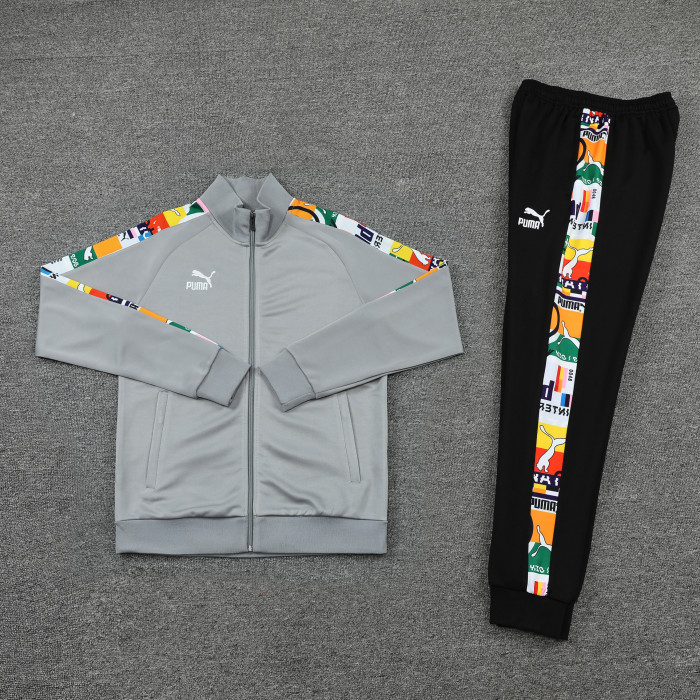 PJ01 Grey Training Suit DIY Custom Team Logo
