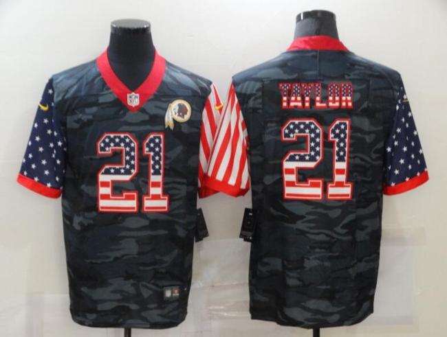 Washington Redskins 21 TAYLOR Black Camo USA Flag Limited Jersey