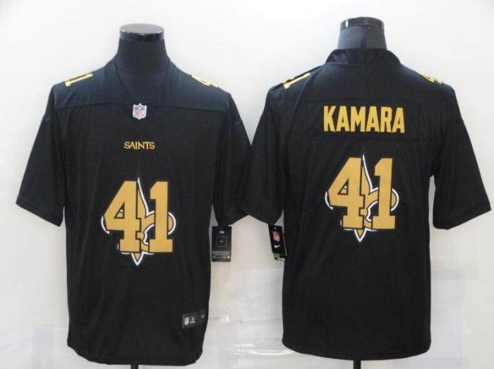 Saints 41 Alvin Kamara White Shadow Logo Limited Jersey