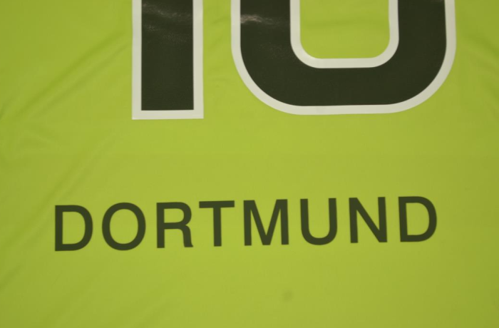 with Back Lettering Retro Jersey 1996-1997 Borussia Dortmund 10 MOLLER UCL Version Yellow Soccer Jersey