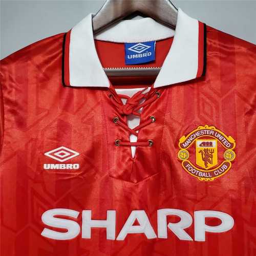Retro Jersey 1993-1994 Manchester United Home Soccer Jersey Vintage Football Shirt