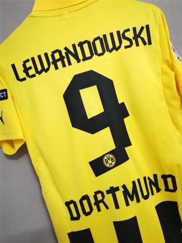 with UCL Patch Retro Jersey 2012-2013 Borussia Dortmund LEWANDOWSKI 9 Home Soccer Jersey