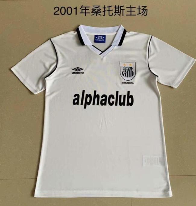 Retro Jersey 2001 Sntos Home White Soccer Jersey