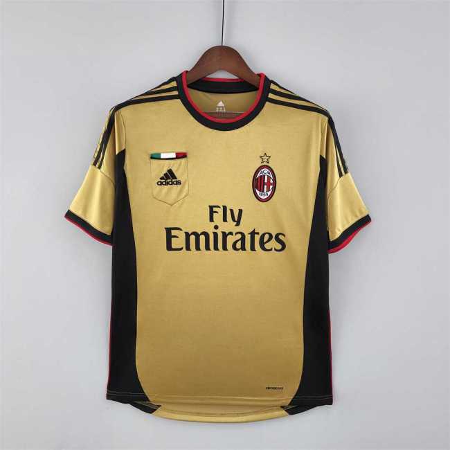 Retro Jersey 2013-2014 AC Milan 3rd Away Gold Soccer Jersey Vintage Football Shirt