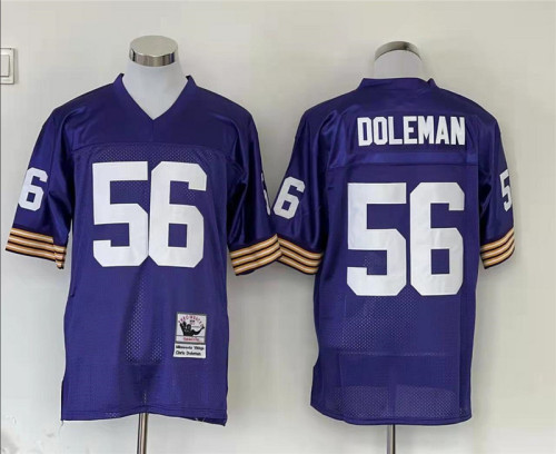 Retro Jersey Minnesota Vikings 56 DOLEMAN Purple NFL Jersey
