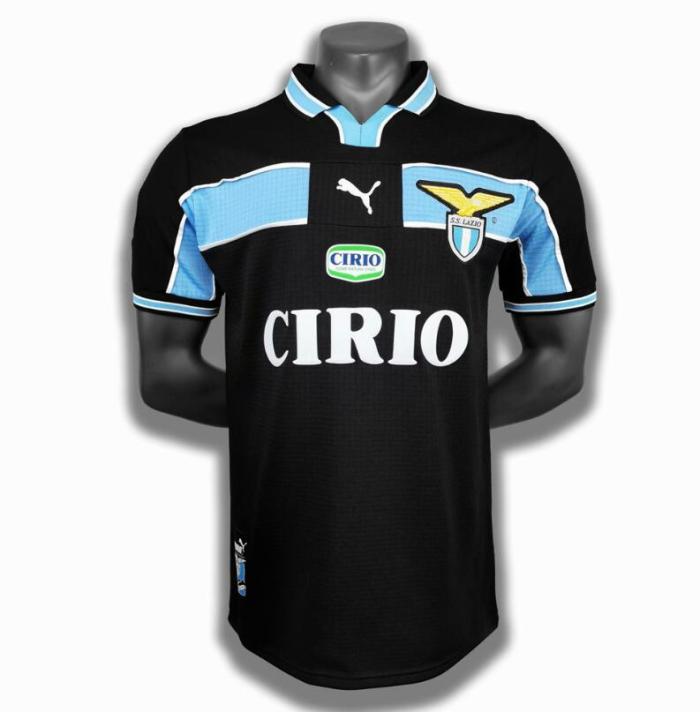 Retro Jesey 1998-1999 Lazio Away Black Soccer Jersey Vintage Football Shirt