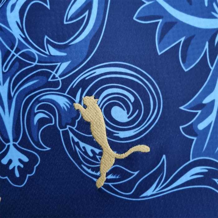 Fans Version 2022 Italy x Versace Blue Soccer Jerjsey