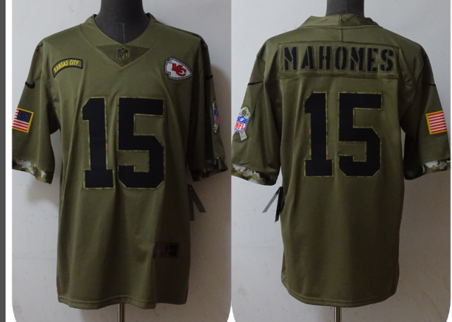Kansas City Chiefs 15 MAHOMES Green NFL Jersey
