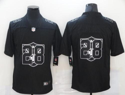 Raiders 28 Josh Jacobs Black Shadow Logo Limited Jersey