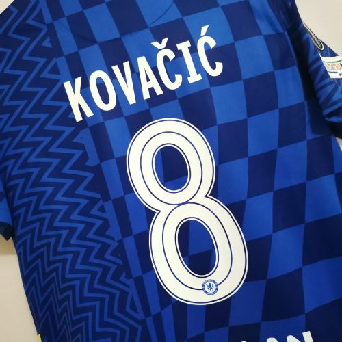 with UCL Patch Retro Jersey 2021-2022 Chelsea KOVAČIĆ 8 Home Blue Soccer Jersey