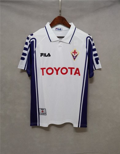 Retro Jersey 1999-2000 Fiorentina Away White Soccer Jersey Vintage Football Shirt