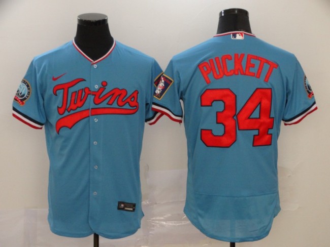 Minnesota Twins 34 PUCKETT Blue 2020 Flexbase Jersey