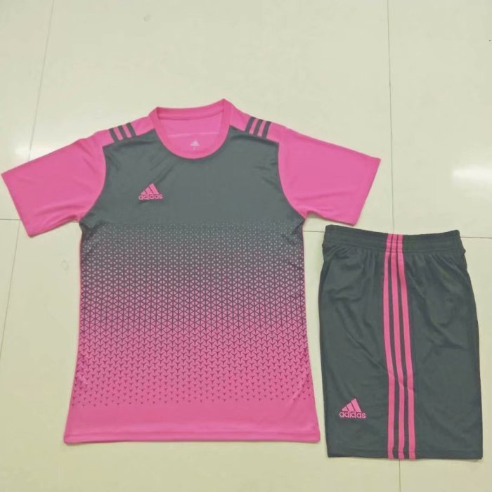 #815 Pink/Black Soccer Training Uniform Jersey and Shorts