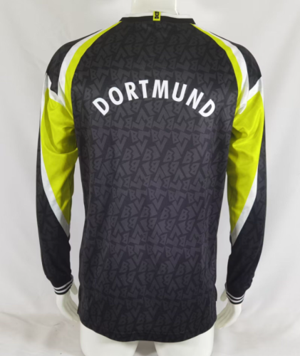 Long Sleeve Retro Jersey 1995-1996 Borussia Dortmund Away Black Vintage BVB Soccer Jersey