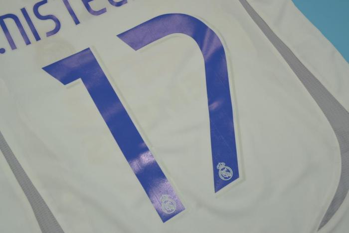 with UCL Patches Retro Jersey 2006-2007 Real Madrid v.NISTELROOY 17 Home Soccer Jersey