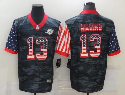 Miami Dolphins 13 MARINO Black Camo USA Flag Limited Jersey