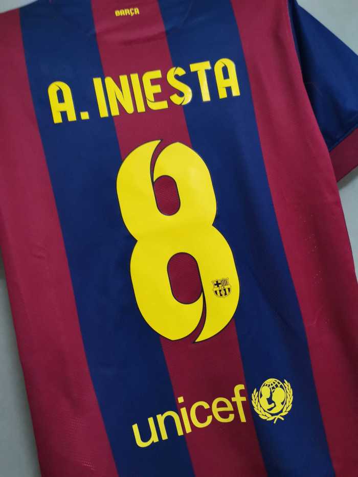 Retro Jersey 2014-2015 Barcelona A.INIESTA 8 Home Soccer Jersey