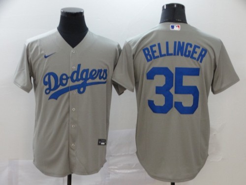 Los Angeles Dodgers 35 BELLINGER Grey 2020 Cool Base Jersey
