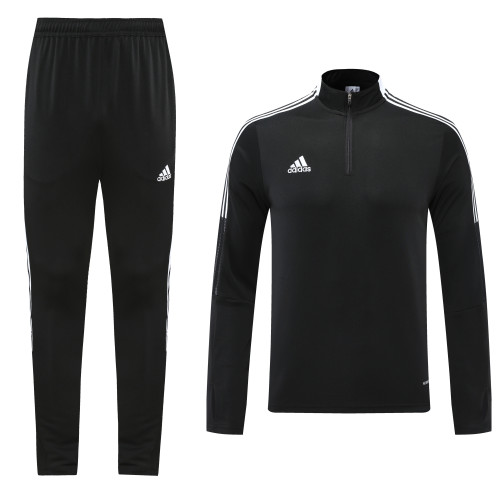 AD Black 1/4 Zipper Sweater and Long Pants