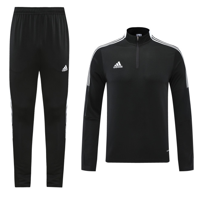AD Black 1/4 Zipper Sweater and Long Pants