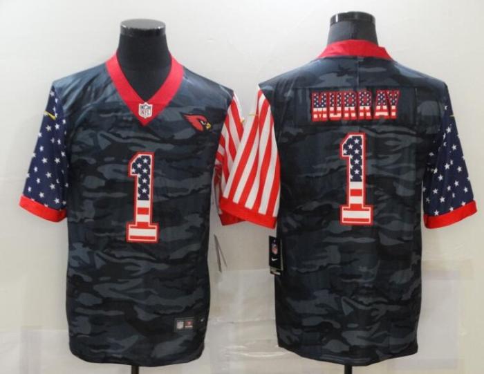 Arizona Cardinals 1 MURRAY Black Camo USA Flag Limited Jersey