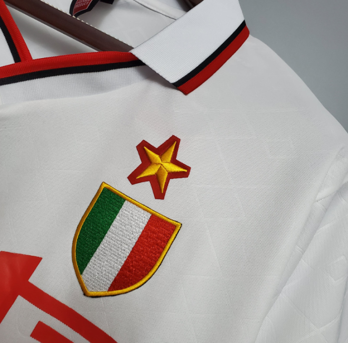 Retro Jersey 1993-1994 AC Milan Away White Soccer Jersey