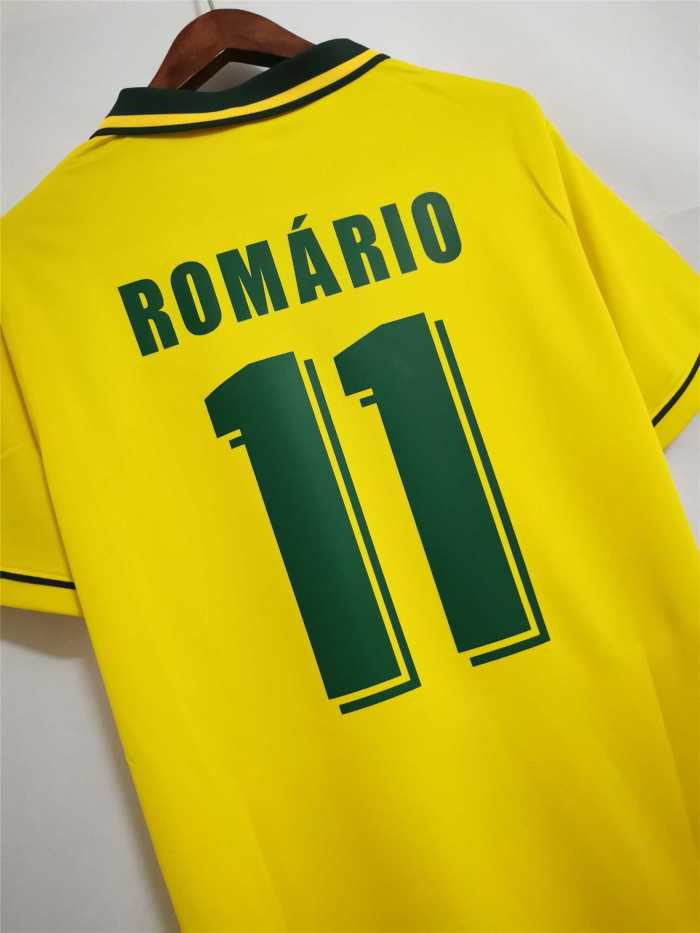 Retro Jersey 1994 Brazil Romário 11 Home Soccer Jersey Vintage Football Shirt