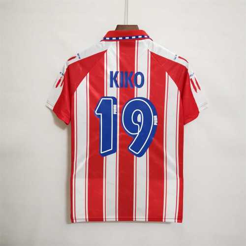 Retro Jersey 1994-1995 Atletico Madrid KIKO 19 Home Soccer Jersey Vintage Football Shirt