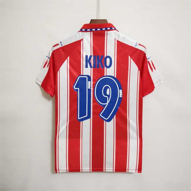Retro Jersey 1994-1995 Atletico Madrid KIKO 19 Home Soccer Jersey Vintage Football Shirt