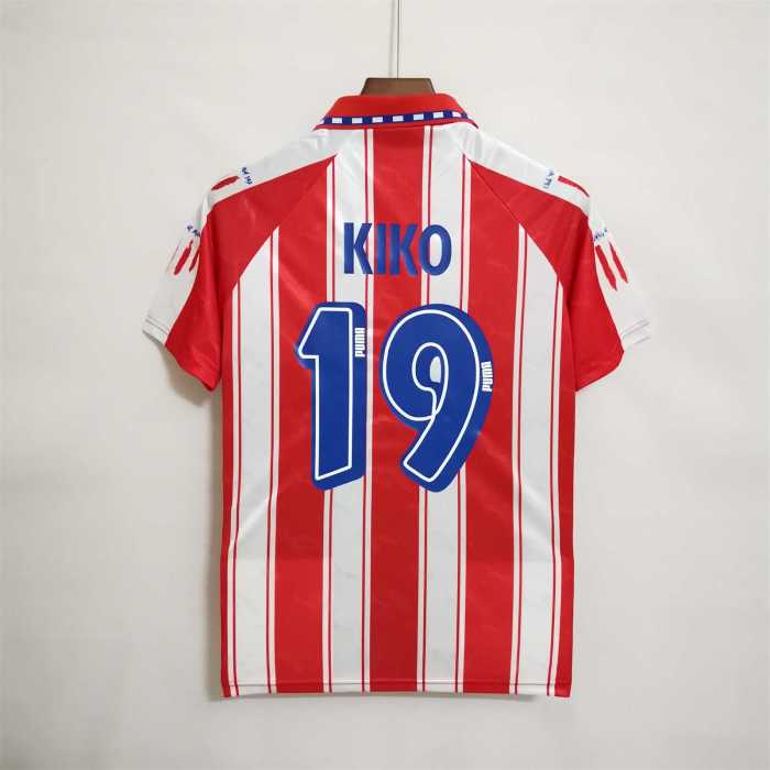 Retro Jersey 1994-1995 Atletico Madrid KIKO 19 Home Soccer Jersey Vintage Football Shirt