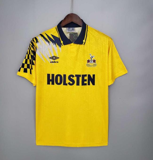 Retro Jersey 1992-1994 TOT Away Yellow Soccer Jersey Spurs Vintage Football Shirt