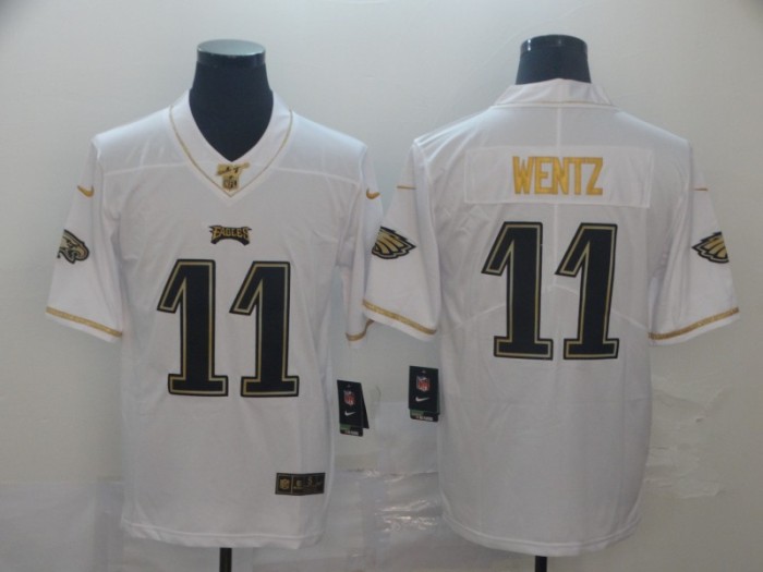 Philadelphia Eagles 11 WENTZ White Gold Vapor Untouchable Limited Jersey