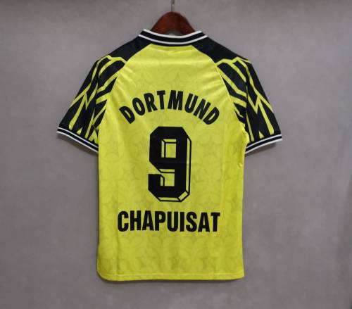 Retro Jersey 1994-1995 Borussia Dortmund CHAPUISAT 9 Home Soccer Jersey Vintage BVB Football Shirt