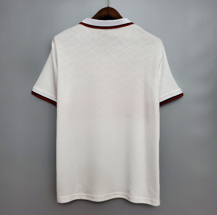 Retro Jersey 1993-1994 AC Milan Away White Soccer Jersey