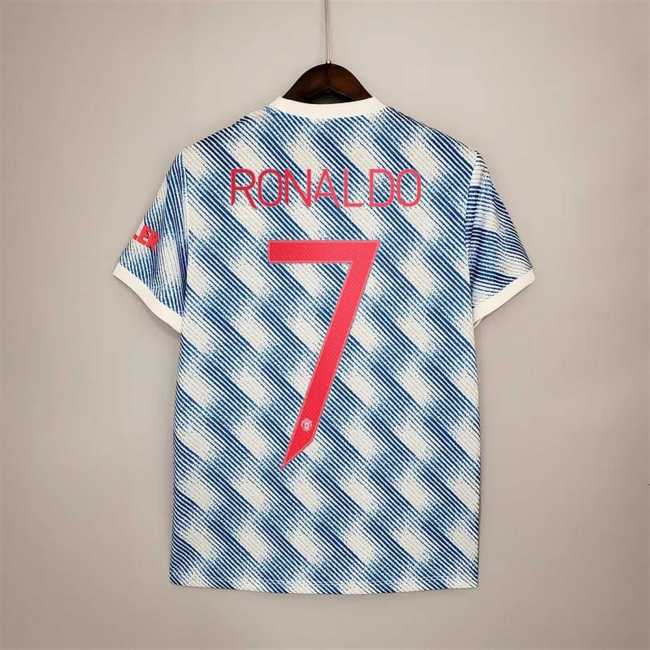 with UCL Lettering Retro Jersey Fans Version 2021-2022 Manchester United RONALDO 7 Away Soccer Jersey