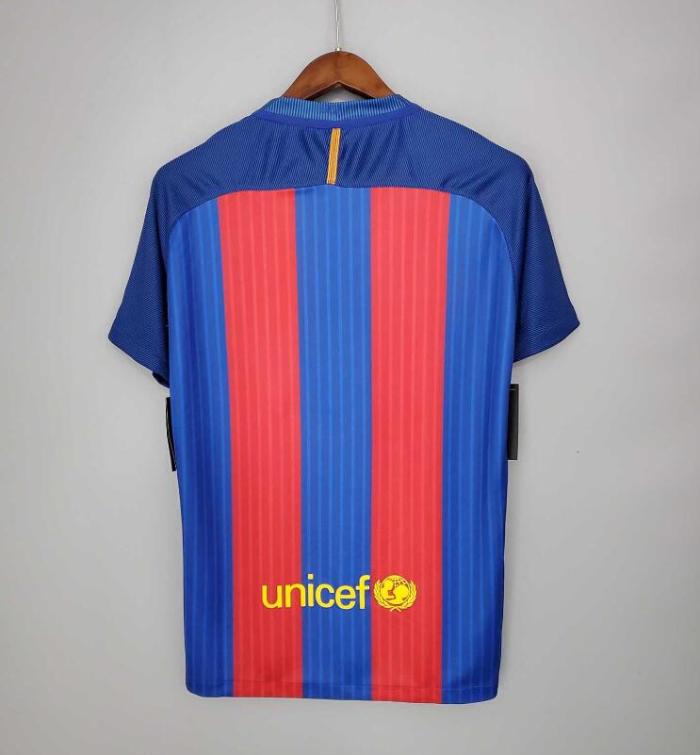 Retro Jersey 2016-2017 Barcelona Home Blue/Red Soccer Jersey Vintage Football Shirt
