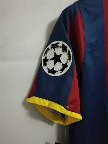 with Front Patch+UCL Patch Retro Jersey 2010-2011 Barcelona Home Soccer Jersey