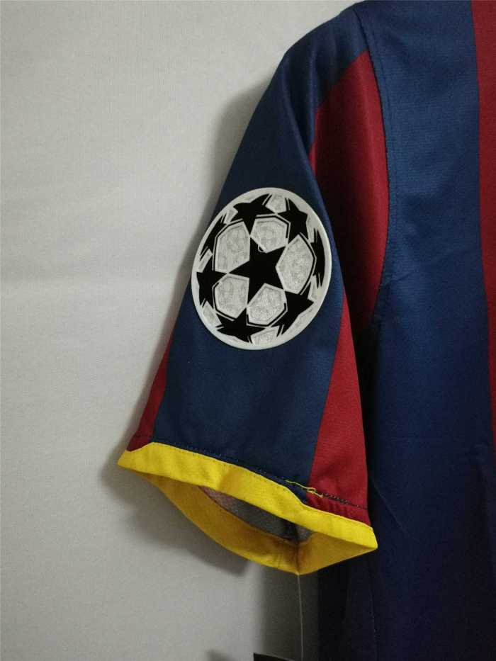 with Front Patch+UCL Patch Retro Jersey 2010-2011 Barcelona Home Soccer Jersey