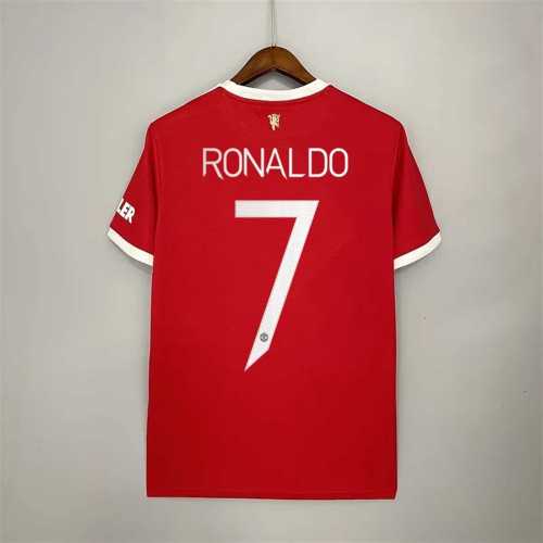 with UCL Lettering Retro Jersey Fans Version 2021-2022 Manchester United RONALDO 7 Home Soccer Jersey