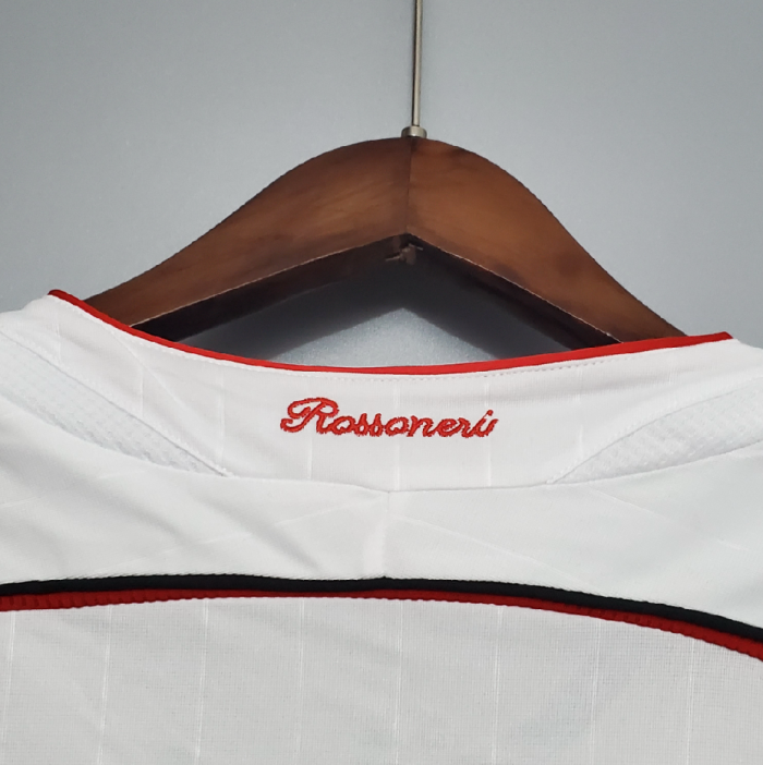 Retro Jersey Long Sleeve 2006-2007 AC Milan Champions League Away White Soccer Jersey