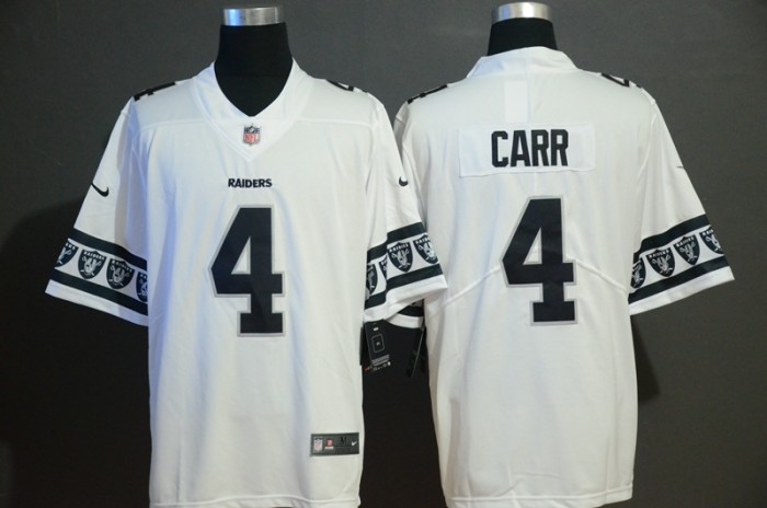 Oakland Raiders 4 Derek Carr White Team Logos Fashion Vapor Limited Jersey