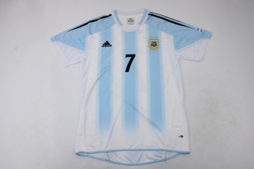 Retro Shirt 2004-2005 Argentina LOPEZ 7 Vintage Home Soccer Jersey