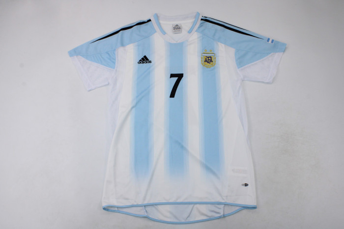 Retro Shirt 2004-2005 Argentina LOPEZ 7 Vintage Home Soccer Jersey