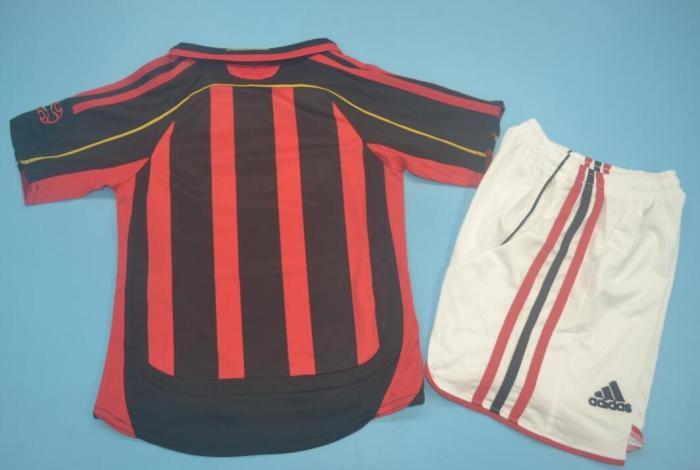 Adult Uniform Retro Jersey 2006-2007 AC Milan Home Soccer Jersey Shorts
