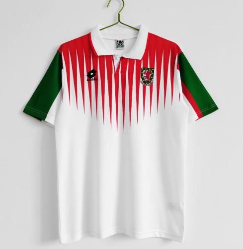 Retro Jersey 1996-1998 Wales Away White Soccer Jersey Vintage Football Shirt