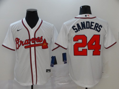 Atlanta Braves 24 SANDRES White 2020 Cool Base Jersey